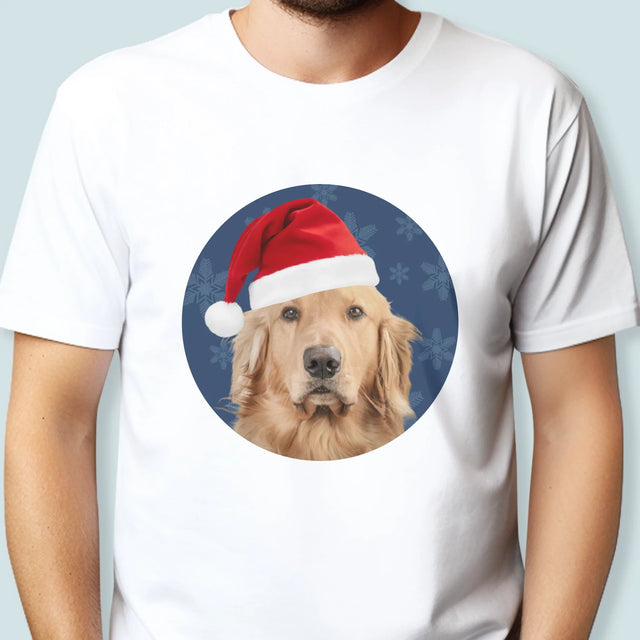 Zdjęcie I Podpis: Twój Pies Świąteczny - Koszulka Męska z Nadrukiem