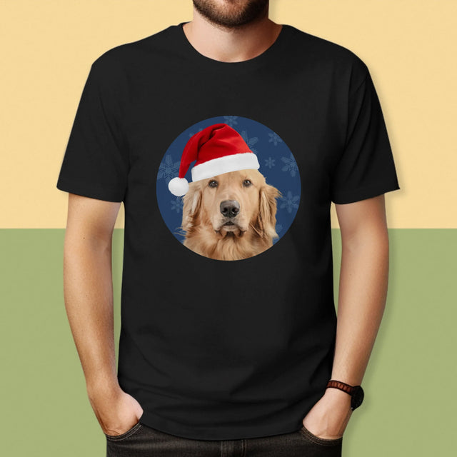 Zdjęcie I Podpis: Twój Pies Świąteczny - Koszulka Męska z Nadrukiem