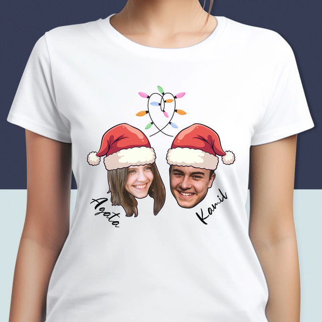 Twoja Postać: Świąteczne Głowy - Koszulka Damska z Nadrukiem