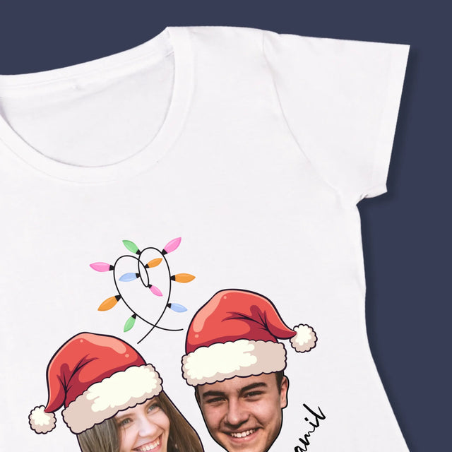 Twoja Postać: Świąteczne Głowy - Koszulka Damska z Nadrukiem