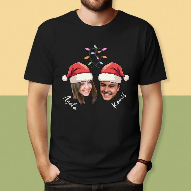 Twoja Postać: Świąteczne Głowy - Koszulka Męska z Nadrukiem