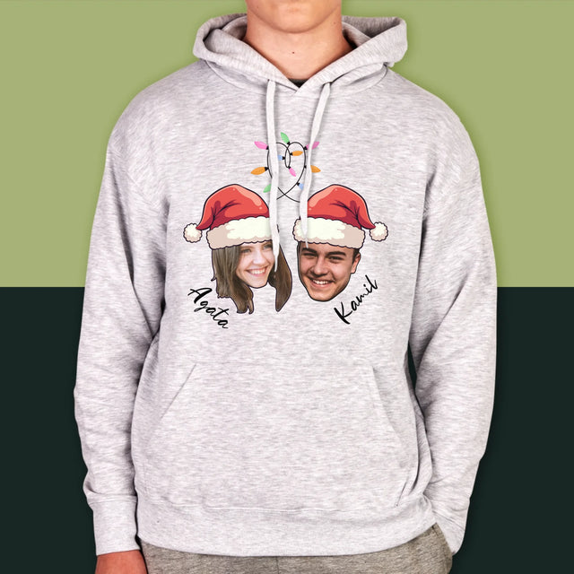 Twoja Postać: Świąteczne Głowy - Bluza Męska Z Kapturem