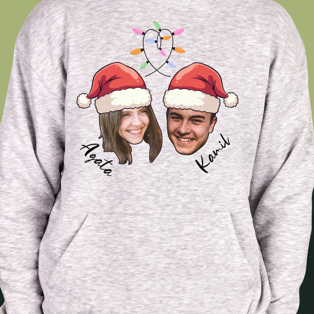 Twoja Postać: Świąteczne Głowy - Bluza Męska Z Kapturem