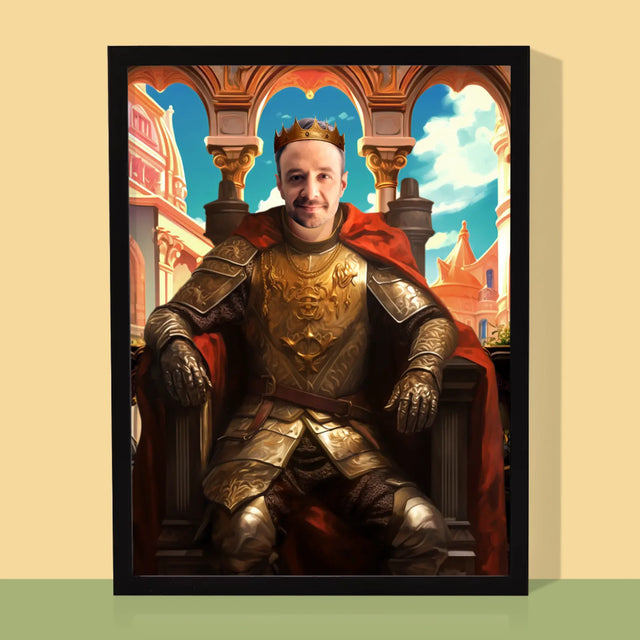 Królewski Portret: Król Na Tronie - Wydruk z Twoim Zdjęciem