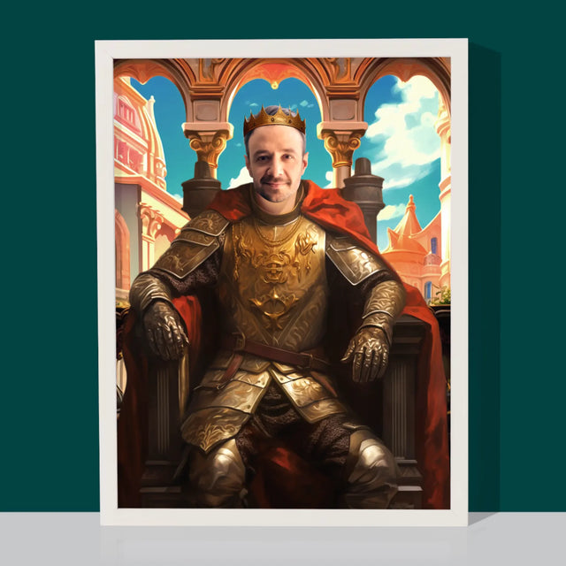 Królewski Portret: Król Na Tronie - Wydruk z Twoim Zdjęciem