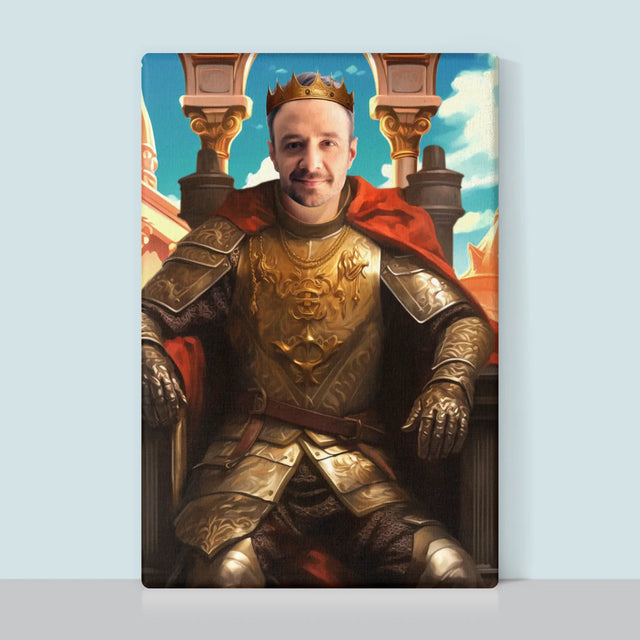 Królewski Portret: Król Na Tronie - Wydruk z Twoim Zdjęciem