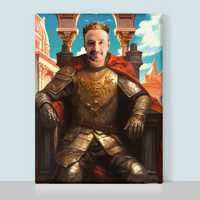 Królewski Portret: Król Na Tronie - Wydruk z Twoim Zdjęciem