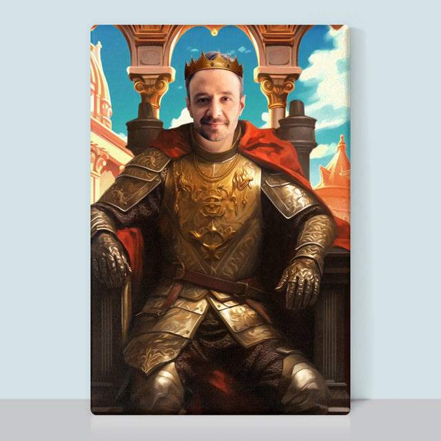 Królewski Portret: Król Na Tronie - Wydruk z Twoim Zdjęciem