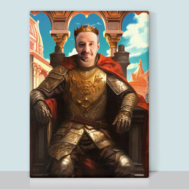 Królewski Portret: Król Na Tronie - Wydruk z Twoim Zdjęciem