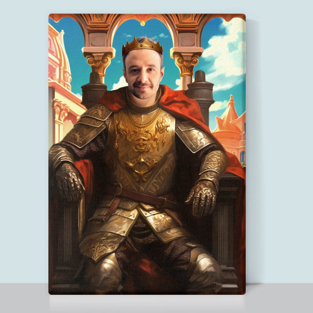 Królewski Portret: Król Na Tronie - Wydruk z Twoim Zdjęciem