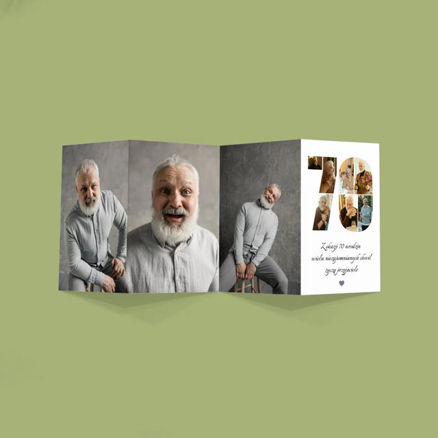 Kształt Ze Zdjęć: 70 Urodziny Życzenia - Duża Harmonijka Ze Zdjęć