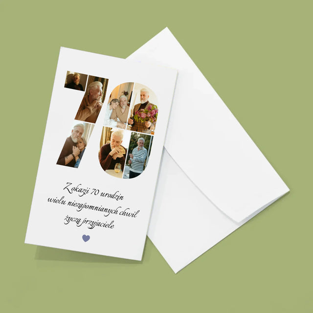 Kształt Ze Zdjęć: 70 Urodziny Życzenia - Duża Harmonijka Ze Zdjęć