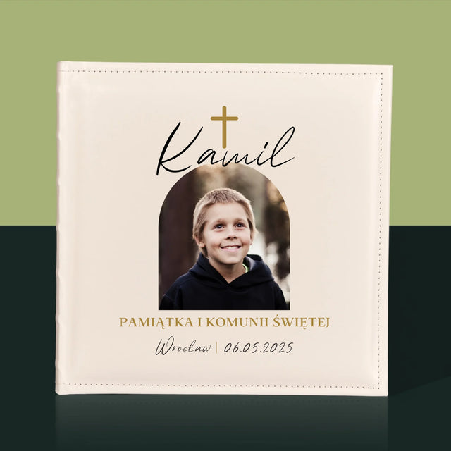 Zdjęcie i Podpis: Pamiątka Komunii Klasyczna - Album Na Zdjęcia