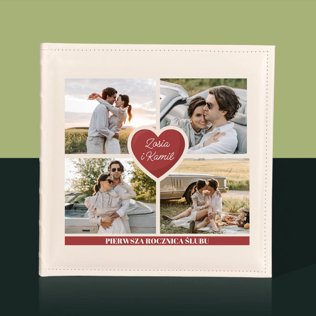 Fotokolaż: Pierwsza Rocznica Serce - Album Na Zdjęcia