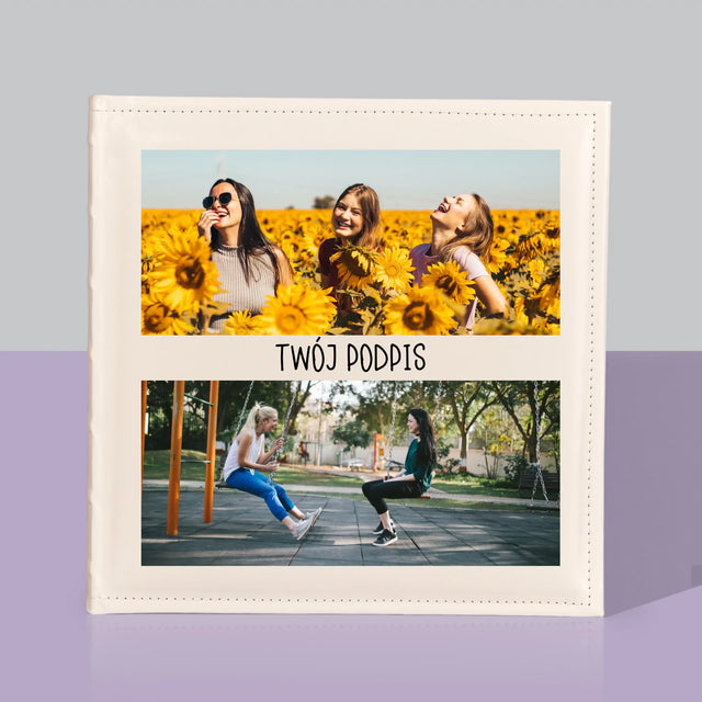 Fotokolaż: 2 Zdjęcia i Podpis - Album Na Zdjęcia