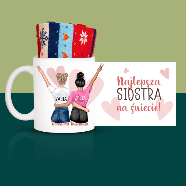 Kreator Postaci: Najlepsza Siostra Na Świecie - Zimowe Skarpetki w Kubku