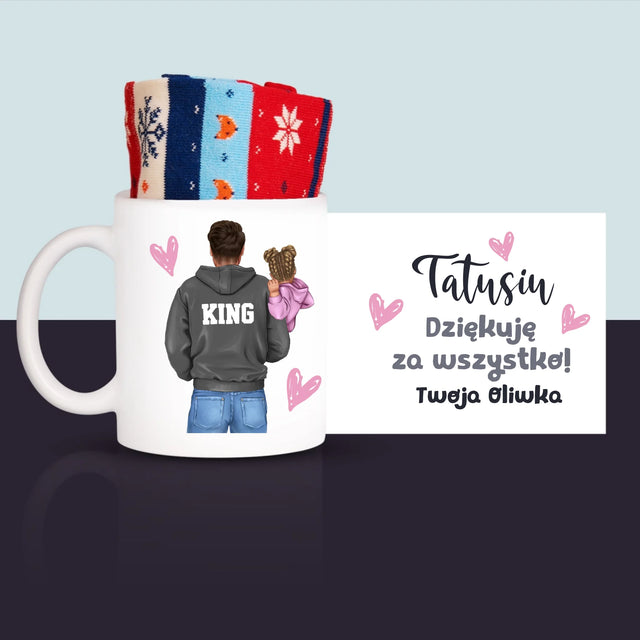 Kreator Postaci: Tata z Dzieckiem - Zimowe Skarpetki w Kubku