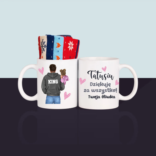 Kreator Postaci: Tata z Dzieckiem - Zimowe Skarpetki w Kubku