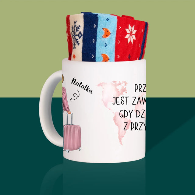 Kreator Postaci: Przyjaciółki Podróżniczki - Zimowe Skarpetki w Kubku