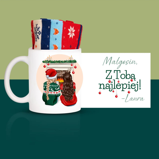 Kreator Postaci: Najlepsze Przyjaciółki w Święta - Zimowe Skarpetki w Kubku