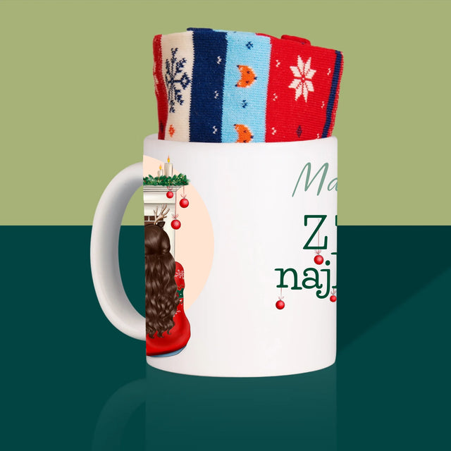 Kreator Postaci: Najlepsze Przyjaciółki w Święta - Zimowe Skarpetki w Kubku