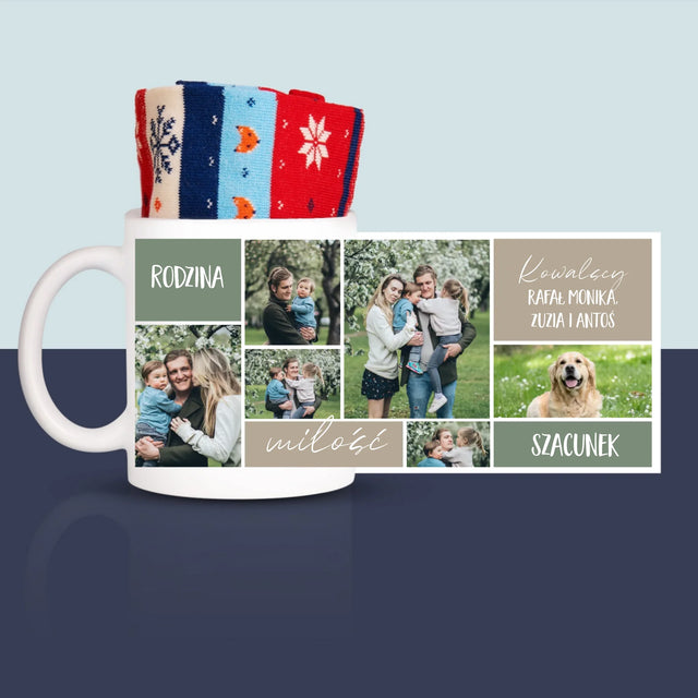 Fotokolaż: Rodzina - Zimowe Skarpetki w Kubku