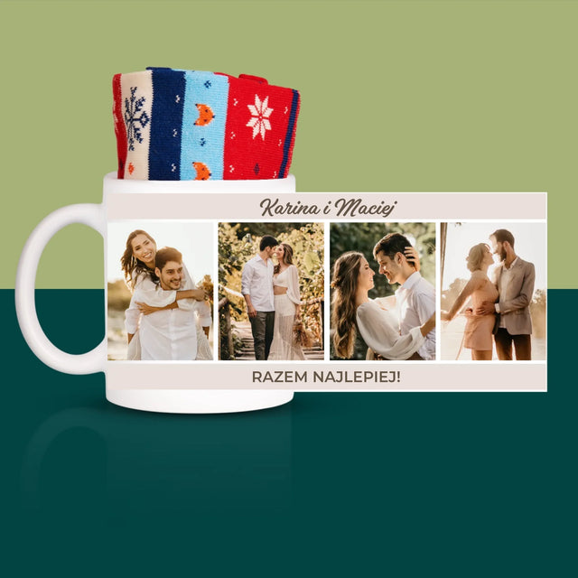 Fotokolaż: Razem Najlepiej - Zimowe Skarpetki w Kubku