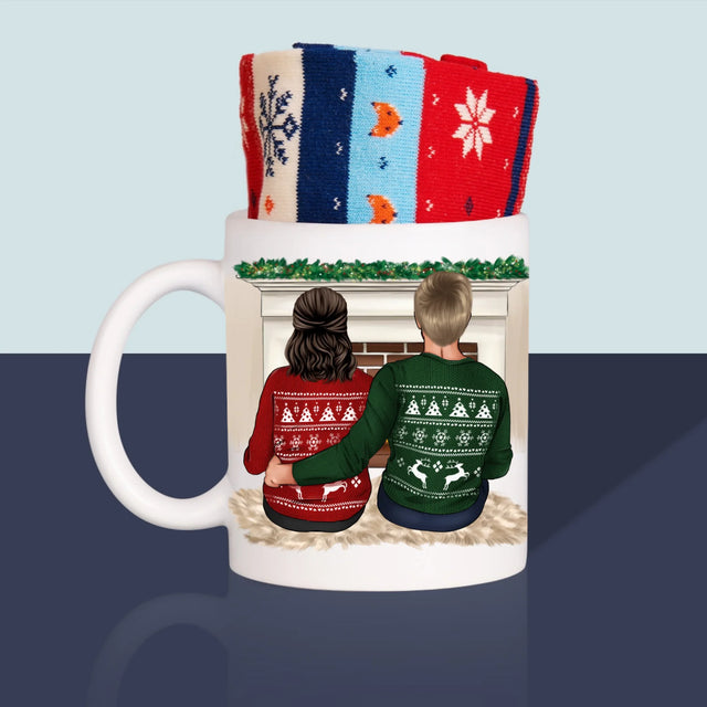 Kreator Postaci: Świąteczna Para - Zimowe Skarpetki w Kubku