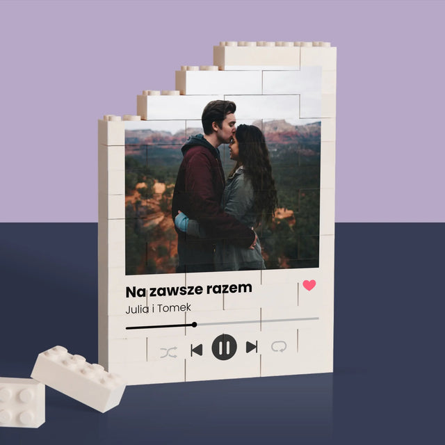 Zdjęcie i Podpis: Spotify z Twoim Zdjęciem - Klocki LEGO z Nadrukiem