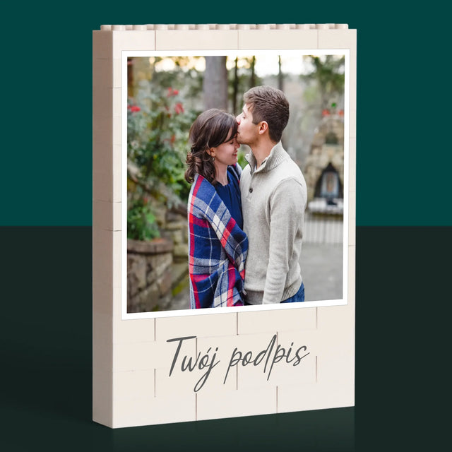 Zdjęcie i Podpis: Twoje Zdjęcie i Podpis - Klocki LEGO z Nadrukiem