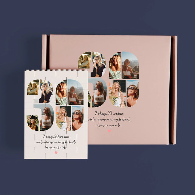 Fotokolaż: 30 Urodziny Życzenia - Klocki LEGO z Nadrukiem