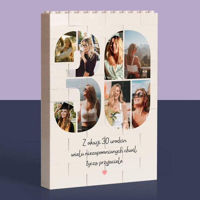 Fotokolaż: 30 Urodziny Życzenia - Klocki LEGO z Nadrukiem