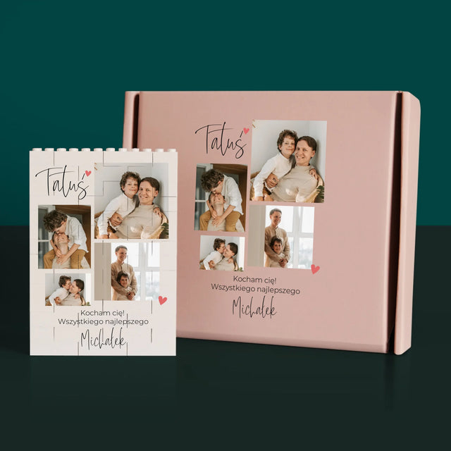 Fotokolaż: Tatusiu Kocham Cię - Klocki LEGO z Nadrukiem