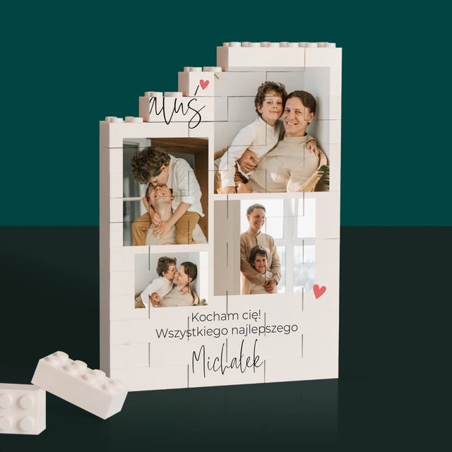 Fotokolaż: Tatusiu Kocham Cię - Klocki LEGO z Nadrukiem