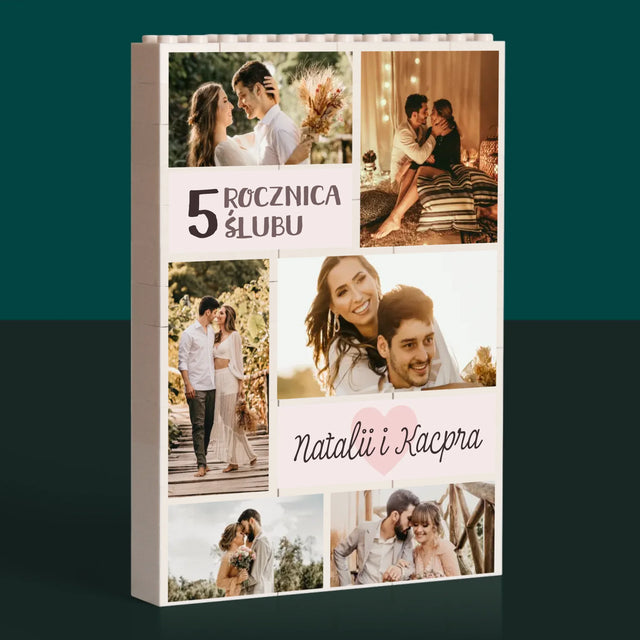 Fotokolaż: 5 Rocznica Ślubu - Klocki LEGO z Nadrukiem