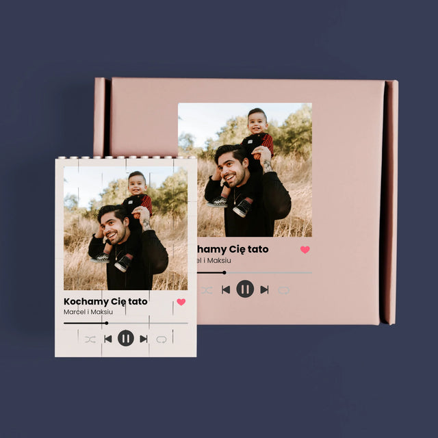 Zdjęcie i Podpis:  Najwspanialszy Tata Na Świecie - Klocki LEGO z Nadrukiem