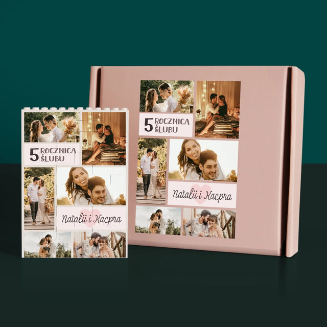 Fotokolaż: 5 Rocznica Ślubu - Klocki LEGO z Nadrukiem