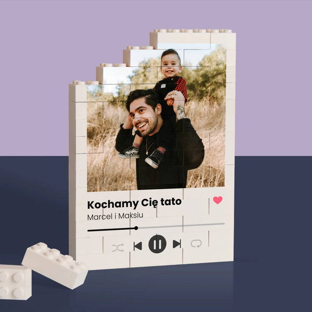 Zdjęcie i Podpis: Najwspanialszy Tata Na Świecie - Klocki LEGO z Nadrukiem