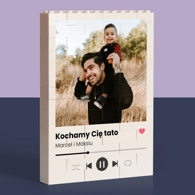 Zdjęcie i Podpis:  Najwspanialszy Tata Na Świecie - Klocki LEGO z Nadrukiem