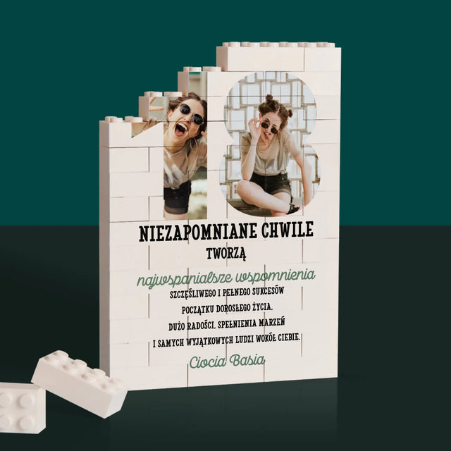 Słowo ze Zdjęć: 18 Urodziny - Klocki LEGO z Nadrukiem