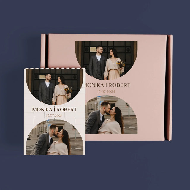 Fotokolaż: Data Ślubu - Klocki LEGO z Nadrukiem