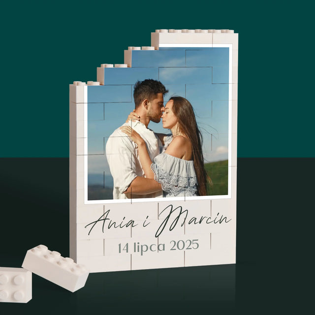 Zdjęcie i Podpis: Dla Pary Młodej - Klocki LEGO z Nadrukiem