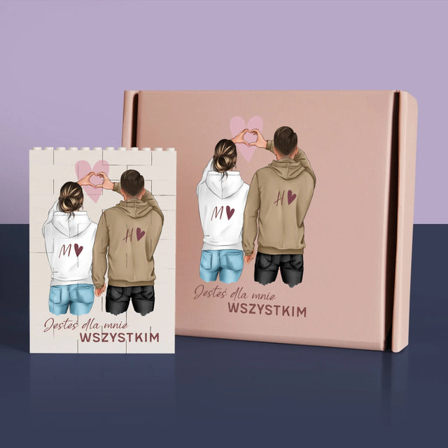 Kreator Postaci: Para Serce - Klocki LEGO z Nadrukiem