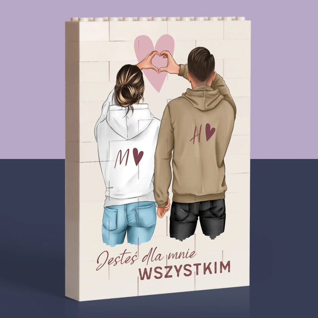 Kreator Postaci: Para Serce - Klocki LEGO z Nadrukiem