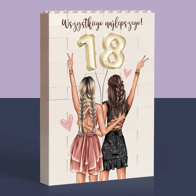 Kreator Postaci: Przyjaciółki Osiemnastka - Klocki LEGO z Nadrukiem