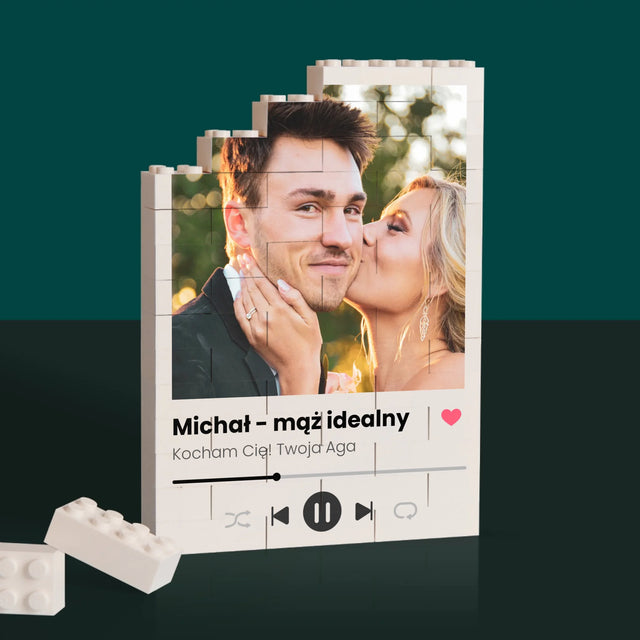 Zdjęcie i Podpis: Spotify Dla Męża - Klocki LEGO z Nadrukiem