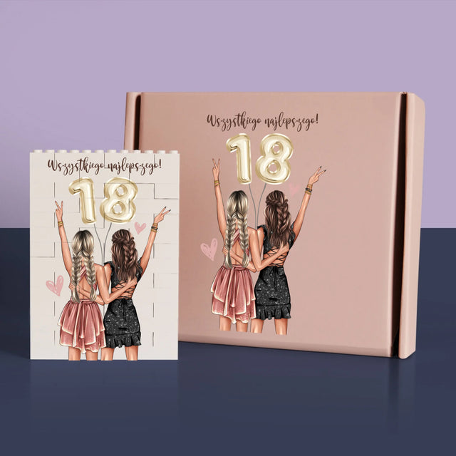 Kreator Postaci: Przyjaciółki Osiemnastka - Klocki LEGO z Nadrukiem