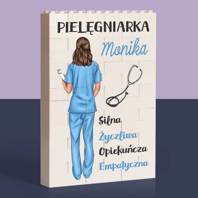 Kreator Postaci:  Cechy Pielęgniarki - Klocki LEGO z Nadrukiem