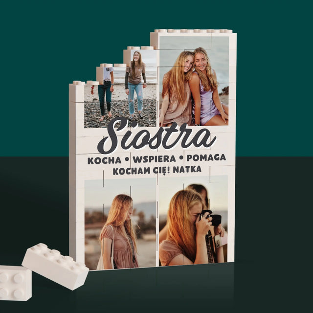 Fotokolaż: Kochana Siostra - Klocki LEGO z Nadrukiem