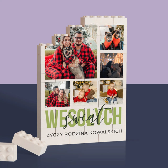 Fotokolaż: Wesołych Świąt - Klocki LEGO z Nadrukiem